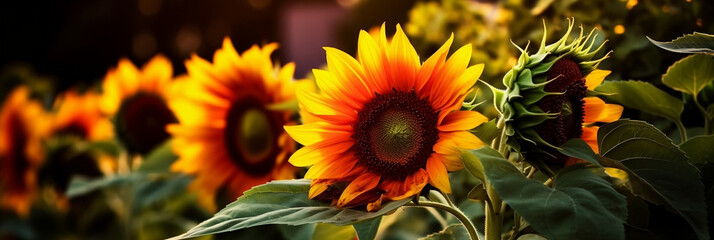 summer sun flowers, Generative AI