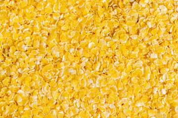 Yellow corn flakes on the table