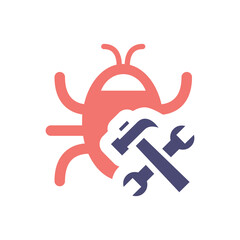 Bug Fixing Flat Colorful Icon Isolate On White Background Vector Illustration | Seo Icons
