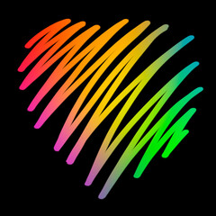 Heart. Bright illustration for postcards, posters, posters. Stylized image.