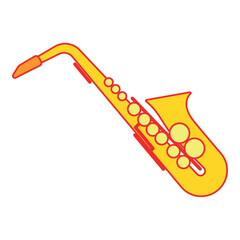 Isolated colored saxophone musical instrument icon Vector illustration