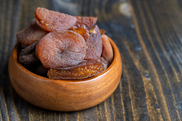 Naturally dried ripe apricots, close up