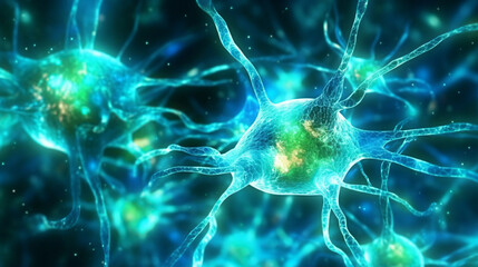 Under the microscope- background macro for scientific medical concept -brain cells transfering electric impulses