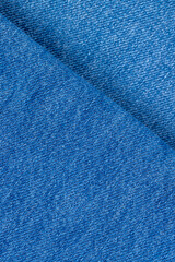 close-up of a new blue denim fabric
