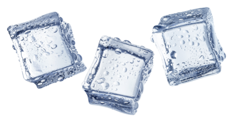 Flying ice cubes cut out