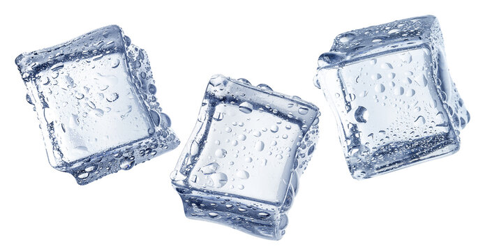 Flying ice cubes cut out