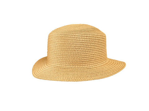 vintage straw hat isolated on white background