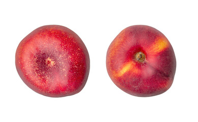 fruit nectarine on white background.