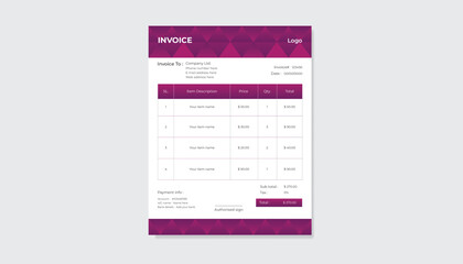 Simple corporate business invoice design template .