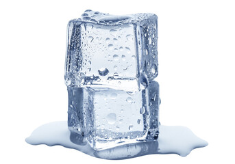 Two ice cubes cut out