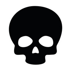 DRAWING OF A HUMAN SKULL IN BLACK COLOR ISOLATED, PNG