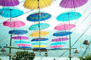 Fototapeta na wymiar umbrellas in the rain