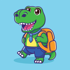 Cute Dinosaur back to school