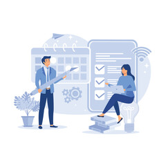 target, business workflow, time management, marketing material, business presentation. flat vector modern illustration