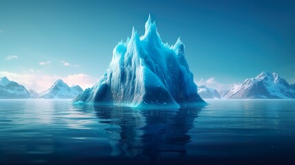 Fototapeta na wymiar Iceberg Underwater Risk Global Warming Concept