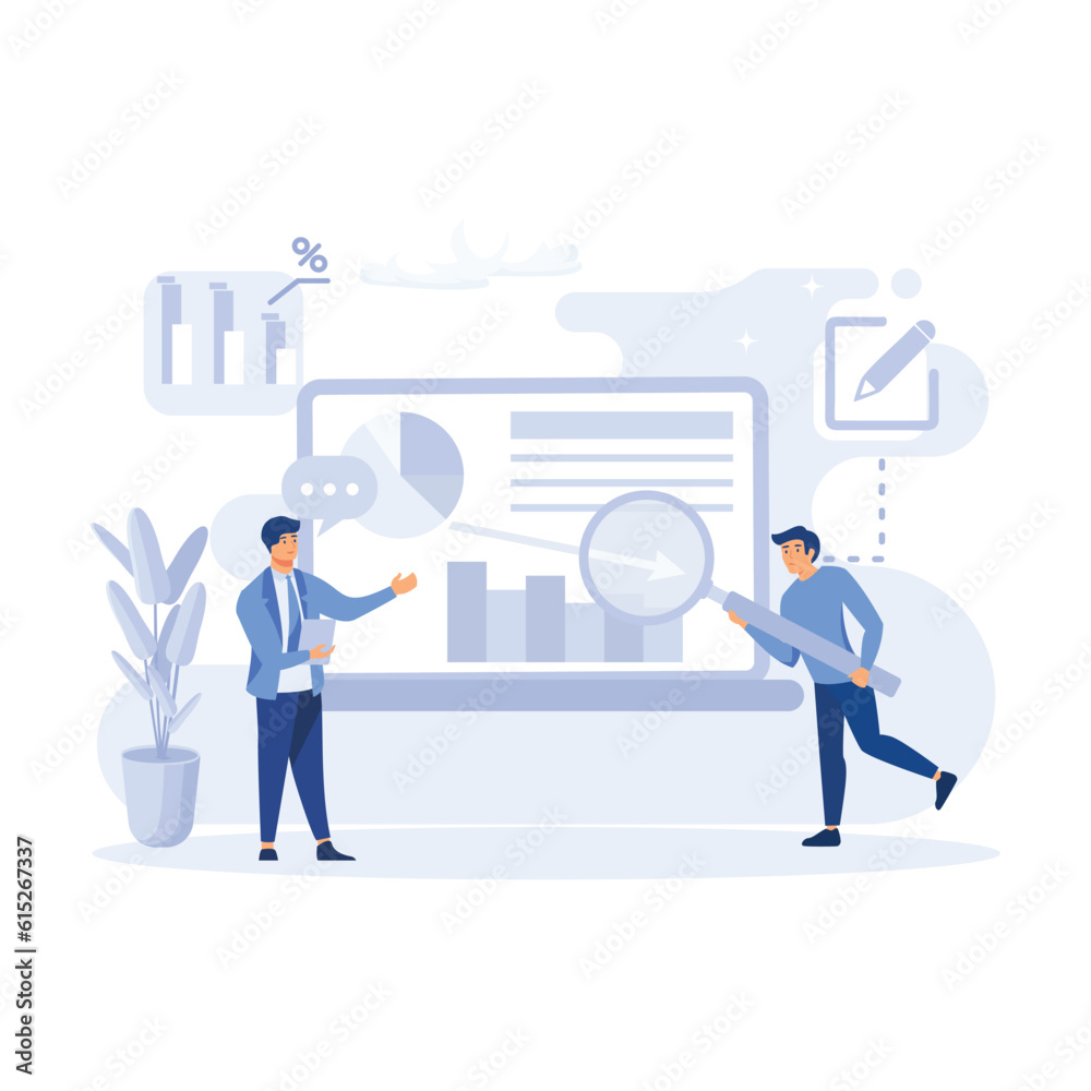 Poster big data and cloud computing. actionable data concept. flat modern vector illustration