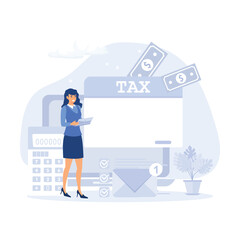 Taxation set. Financial management concept. flat modern vector illustration