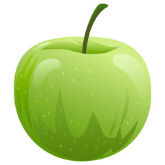 Green Apple Fresh Fruit Cartoon Illustration