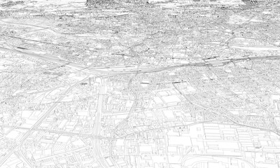 Fototapeta na wymiar 3D illustration of Nuremburg Germany mass buildings