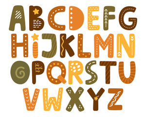 Cute hand drawn alphabet set