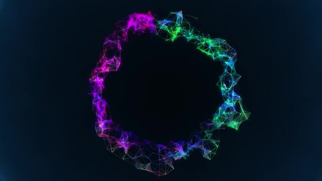 A colorful pulsating ring pulsating at a tempo of 120 BPM and corresponds to a 4:4 rhythm with an offset third beat. High quality 4k footage