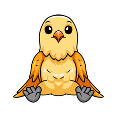 Cute creamino lovebird cartoon sitting