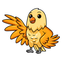 Cute creamino lovebird cartoon waving hand