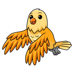 Cute creamino lovebird cartoon flying