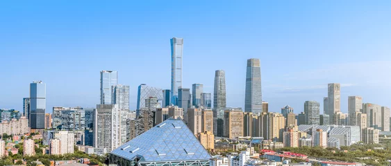 Foto op Plexiglas Skyline scenery of CBD buildings in Beijing, China © Govan