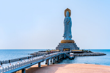Scenery of Avalokitesvara on the Sea in Nanshan Cultural Tourism Area, Sanya, Hainan, China
