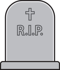 RIP Grave Tombstone Clipart icon vector illustration.