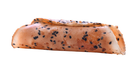 Square poppy seeds and sesame crackers isolated transparent png