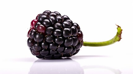 Blackberry on white background. Created with Generative AI technology.