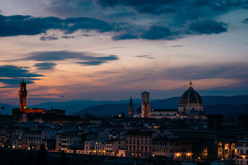 Fototapeta na wymiar Florence Italy at Sunset