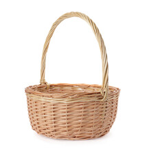 Fototapeta na wymiar New Easter wicker basket isolated on white