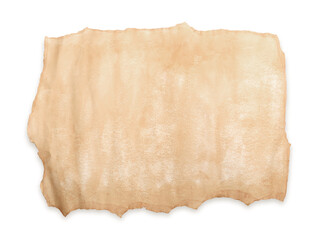 Obraz premium Blank sheet of old parchment paper on white background, top view