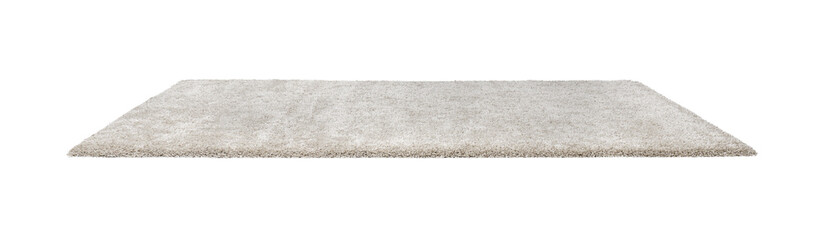 Fototapeta na wymiar Stylish soft beige carpet isolated on white