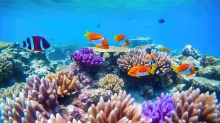 Fototapeta premium great barrier reef with colorfull fishes generative ai