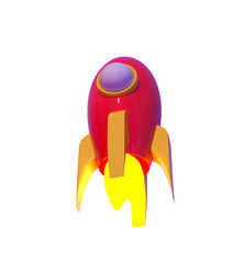 3d illustration rocket isolated transparent background