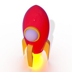 3d illustration rocket isolated transparent background