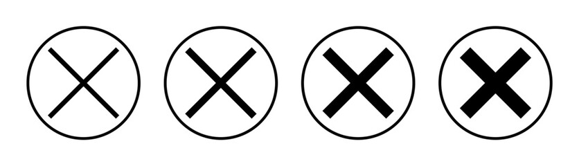 Close icon set illustration. Delete sign and symbol. cross sign