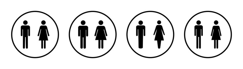 Man and woman icon set illustration. male and female sign and symbol. Girls and boys