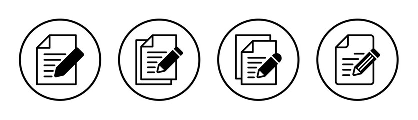 Note icon set illustration. notepad sign and symbol