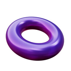3d Geometry shape Torus or ring Gradient Purple Metallic Color, realistic rendering element design