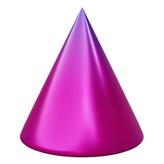 3d Geometry shape ConeGradient Purple Metallic Color, realistic rendering element design