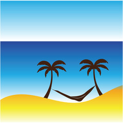 Obraz na płótnie Canvas summer beach logo vector illustration