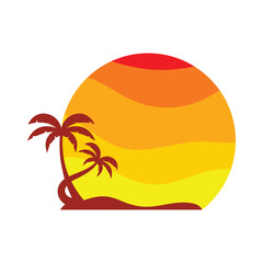 summer beach logo vector illustration
