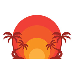 Fototapeta na wymiar summer beach logo vector illustration