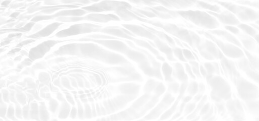 Fototapeta na wymiar White water with ripples on the surface. Defocus blurred transparent white colored clear calm water surface texture with splashes and bubbles. Water waves with shining pattern texture background.