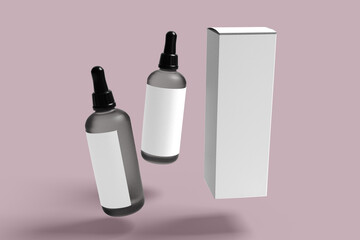mockup of beauty fashion cosmetic makeup bottle lotion product with skincare healthcare concept